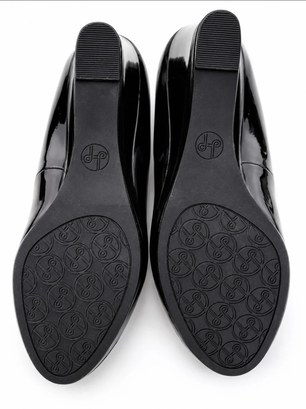 Black Patent Wedge Pumps with Lindsay Phillips Kristen Black 6M